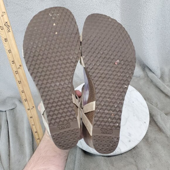 Teva Shoes Womens Size 6 Tan Leather Ysidro Wedge Sandals - Picture 10 of 11
